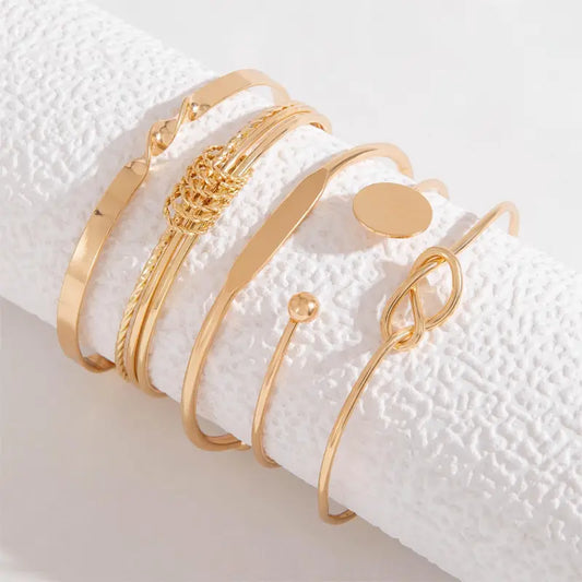 Elegant Knot Bracelet Set | Gold