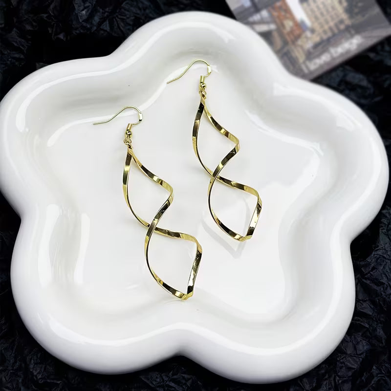Golden Spiral Earrings | Gold