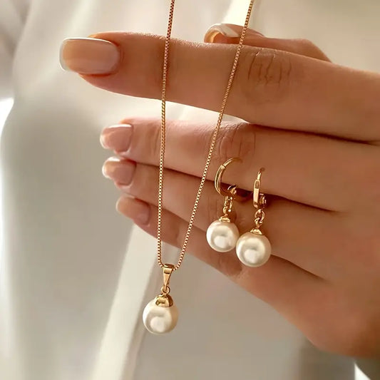 Golden Pearl Jewellery Set | Gold
