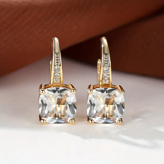 Mystic Stone Golden Hoop Earrings