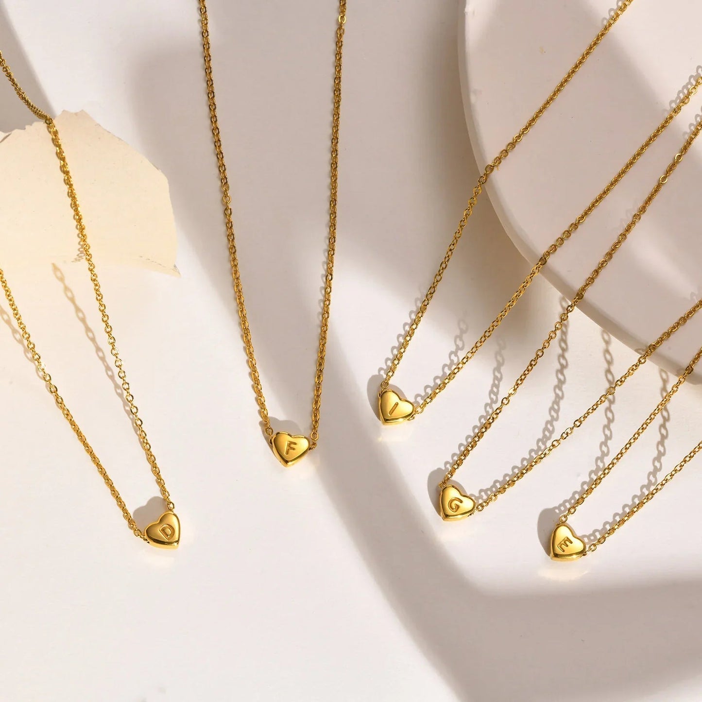 Gold Initial Heart Necklace
