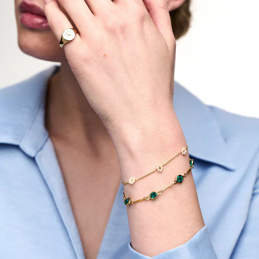 Brilliant Emerald Bracelet | Gold