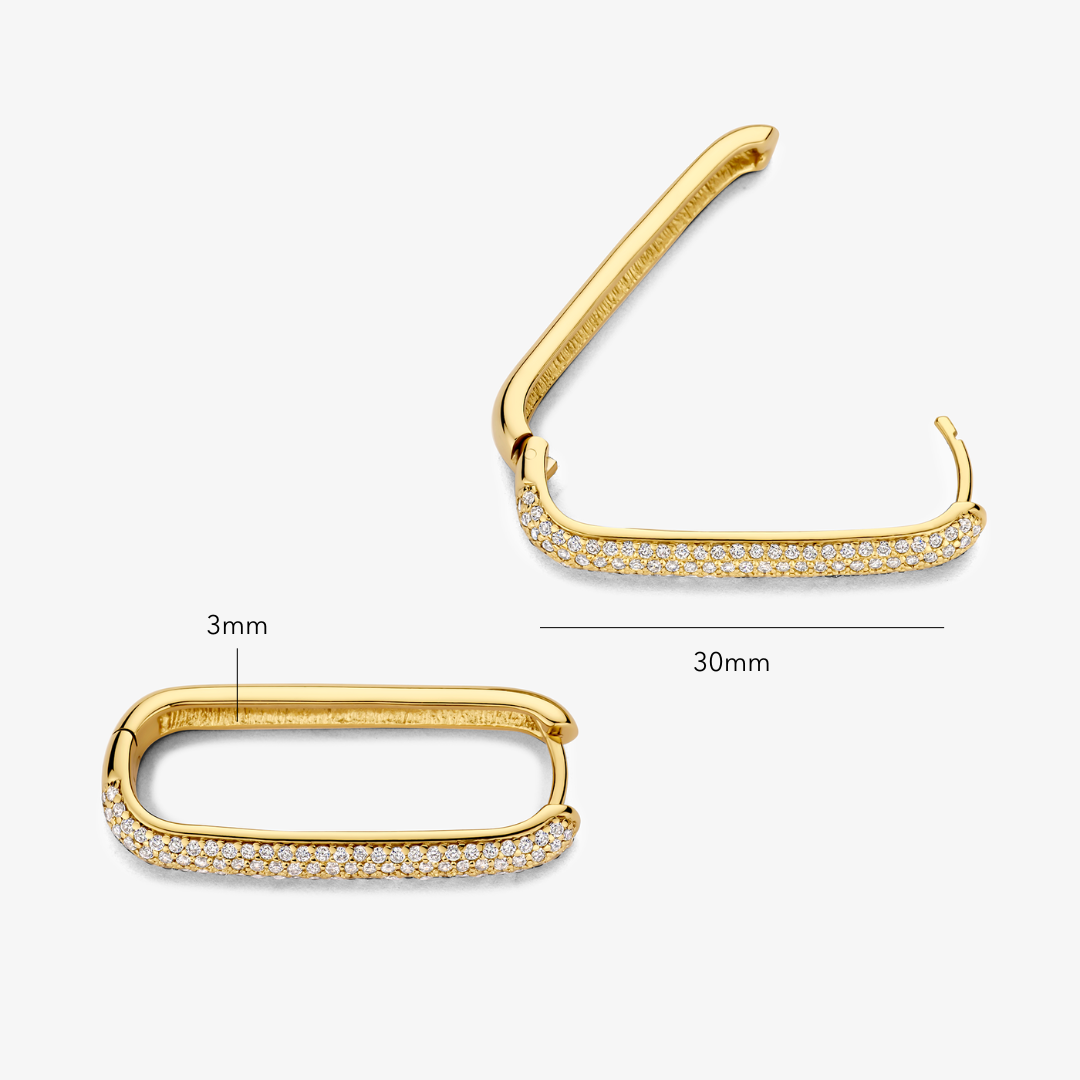 Large Diamond Icon Hoop Earrings | Gold