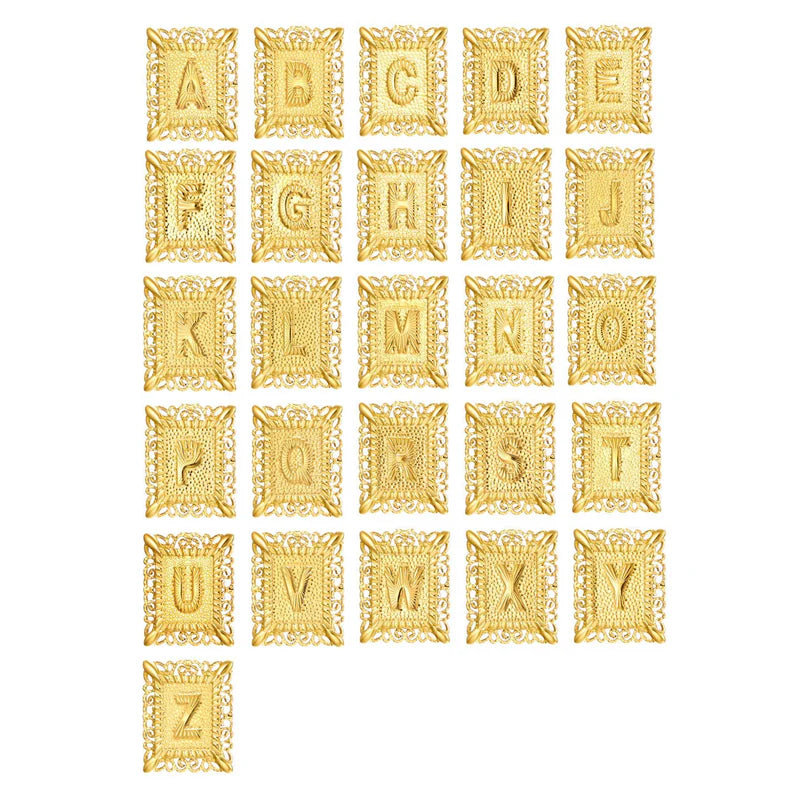 Gold Initial & Cross Necklace Set