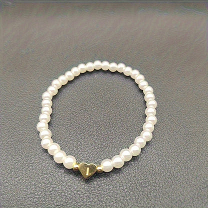 Elegant Heart Initial Bracelet