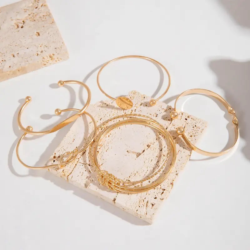 Elegant Knot Bracelet Set | Gold