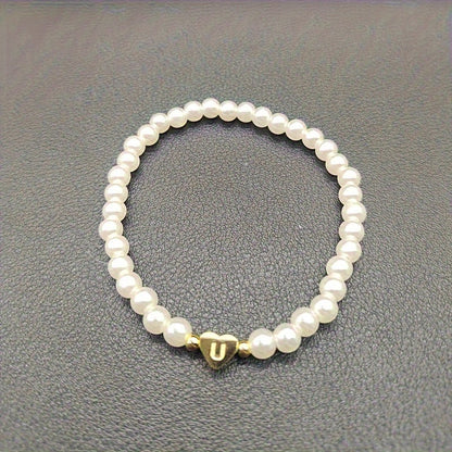 Elegant Heart Initial Bracelet