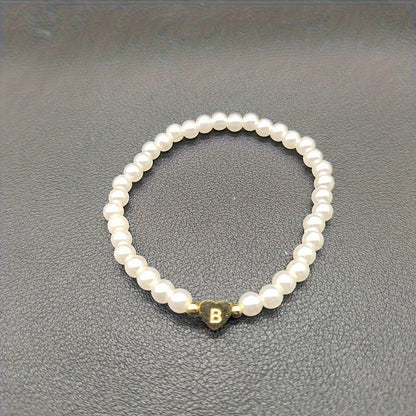 Elegant Heart Initial Bracelet