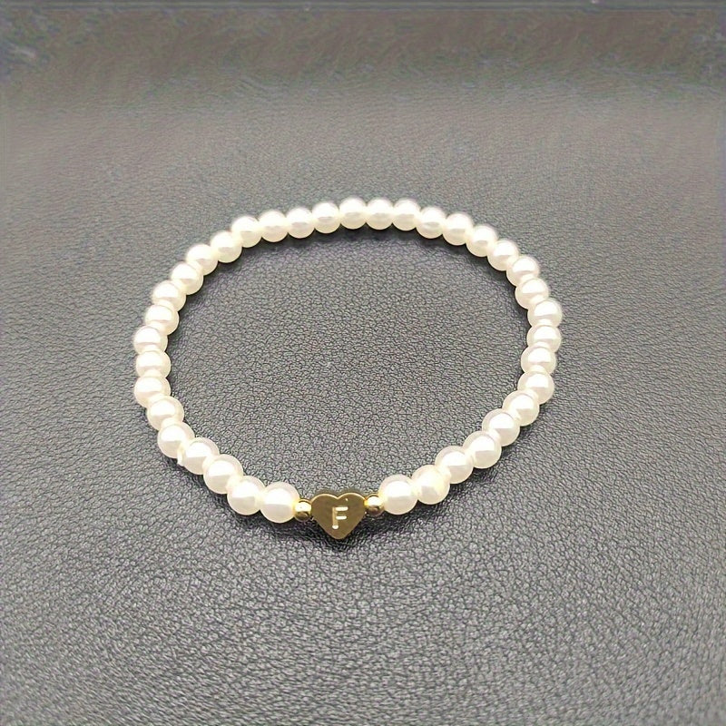 Elegant Heart Initial Bracelet
