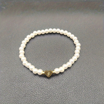Elegant Heart Initial Bracelet