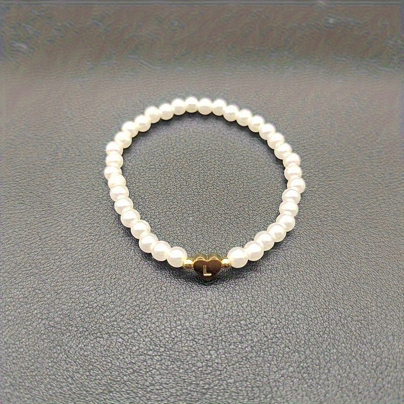 Elegant Heart Initial Bracelet