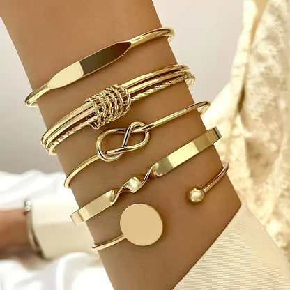 Elegant Knot Bracelet Set | Gold
