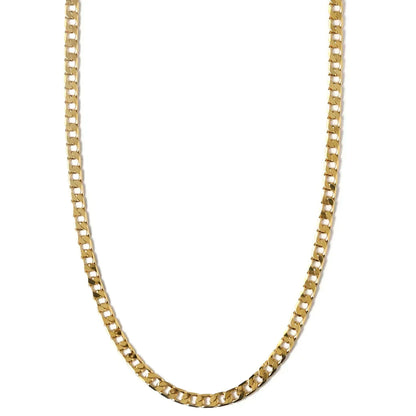 Flat Curb Chain Necklace | Gold