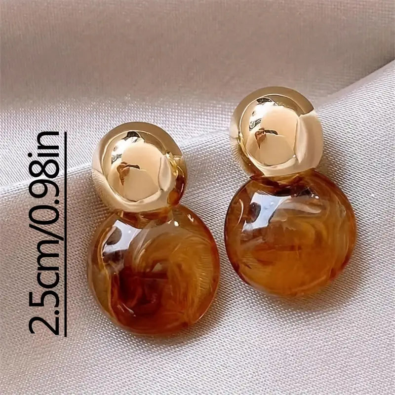 Aurélie Amber Earrings | Gold