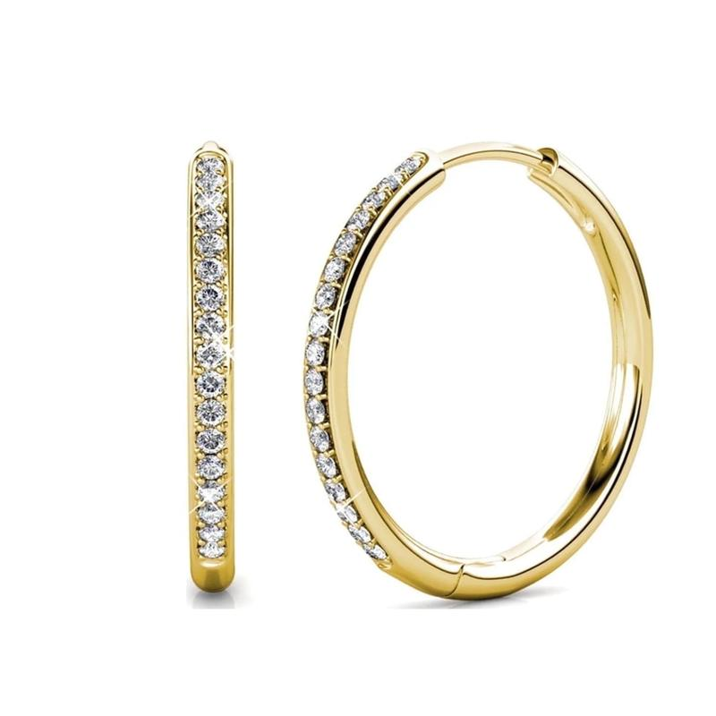 Diana Pavé Earrings | Gold