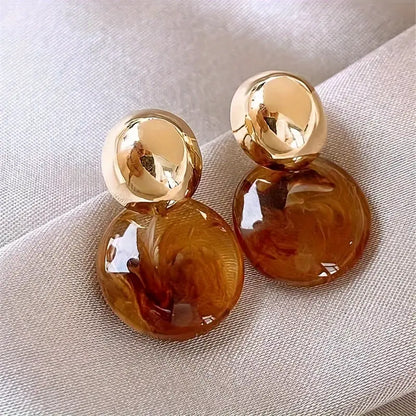 Aurélie Amber Earrings | Gold