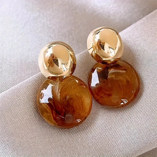 Aurélie Amber Earrings | Gold