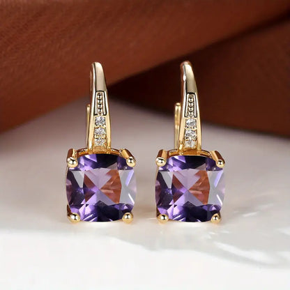 Mystic Stone Golden Hoop Earrings