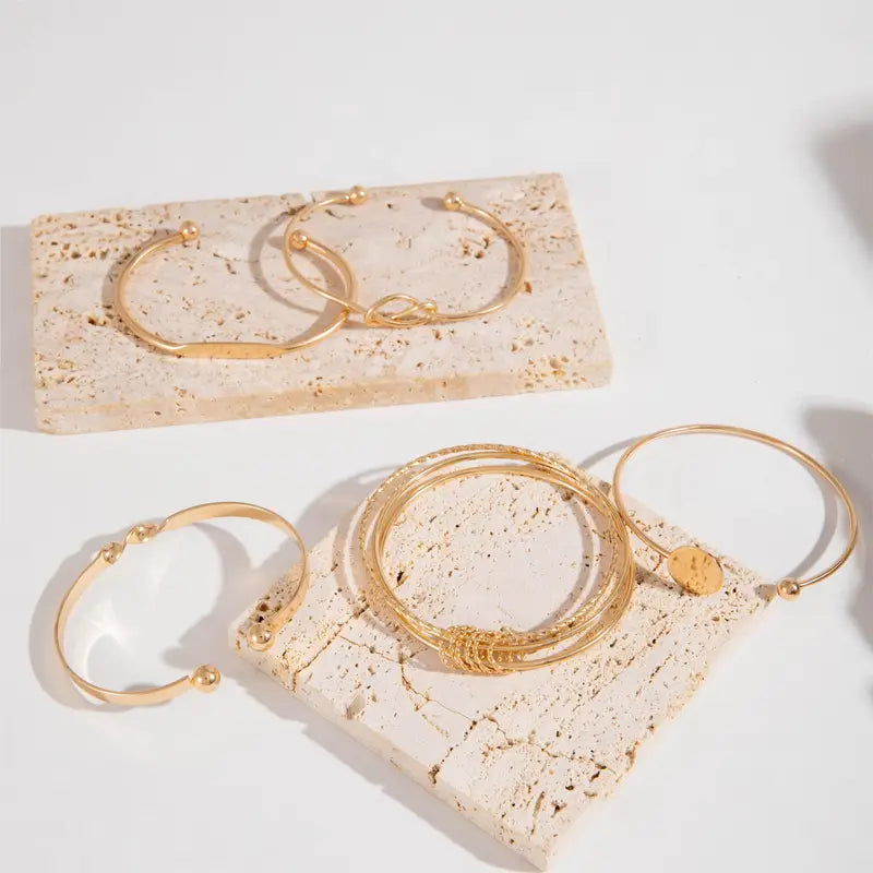 Elegant Knot Bracelet Set | Gold