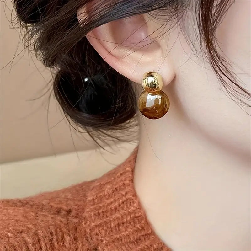 Aurélie Amber Earrings | Gold