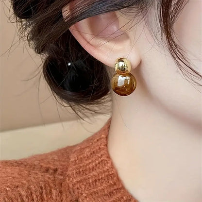 Aurélie Amber Earrings | Gold