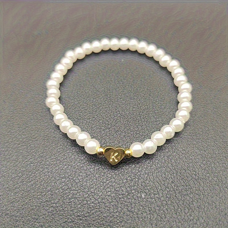 Elegant Heart Initial Bracelet