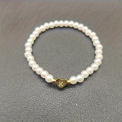 Elegant Heart Initial Bracelet
