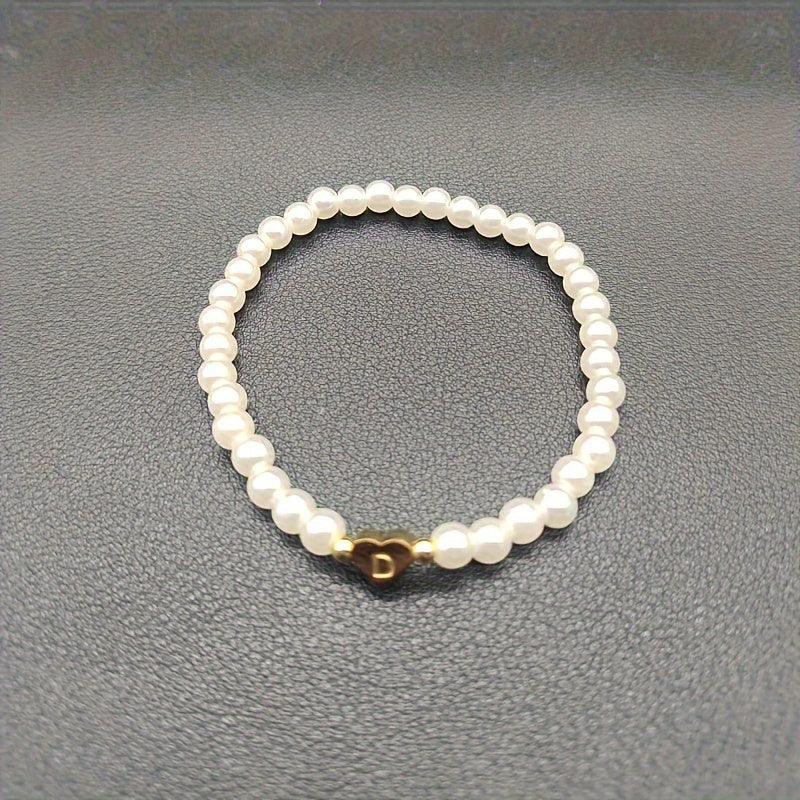 Elegant Heart Initial Bracelet