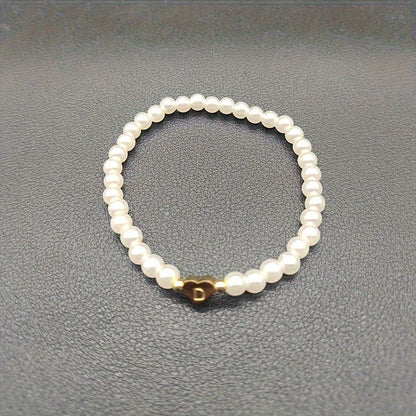 Elegant Heart Initial Bracelet