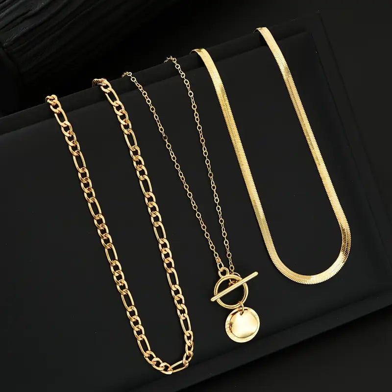 Savira Textured Coin Necklace | Gold