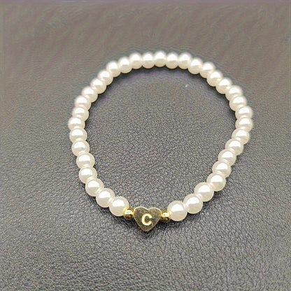 Elegant Heart Initial Bracelet