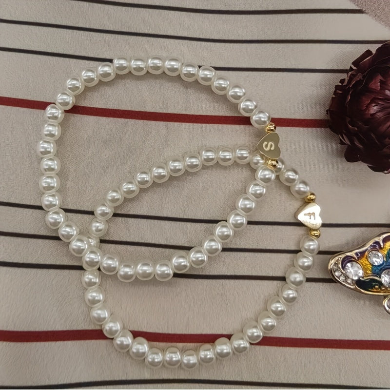 Elegant Heart Initial Bracelet