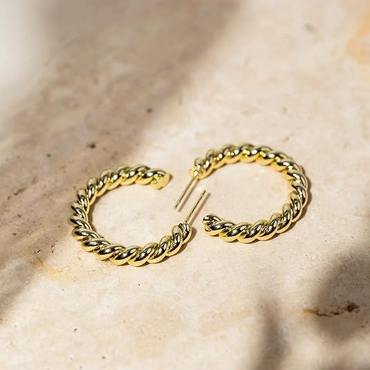 Braided Hoop Earrings | Gold