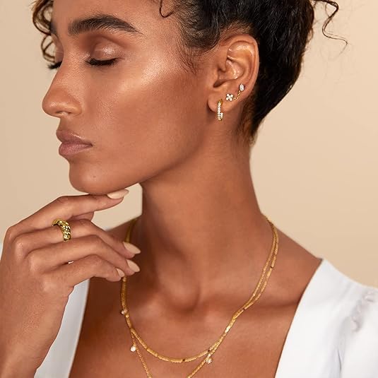 Diamond Drop Earrings | Gold