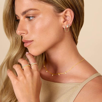 Adella Chain Earrings | Gold