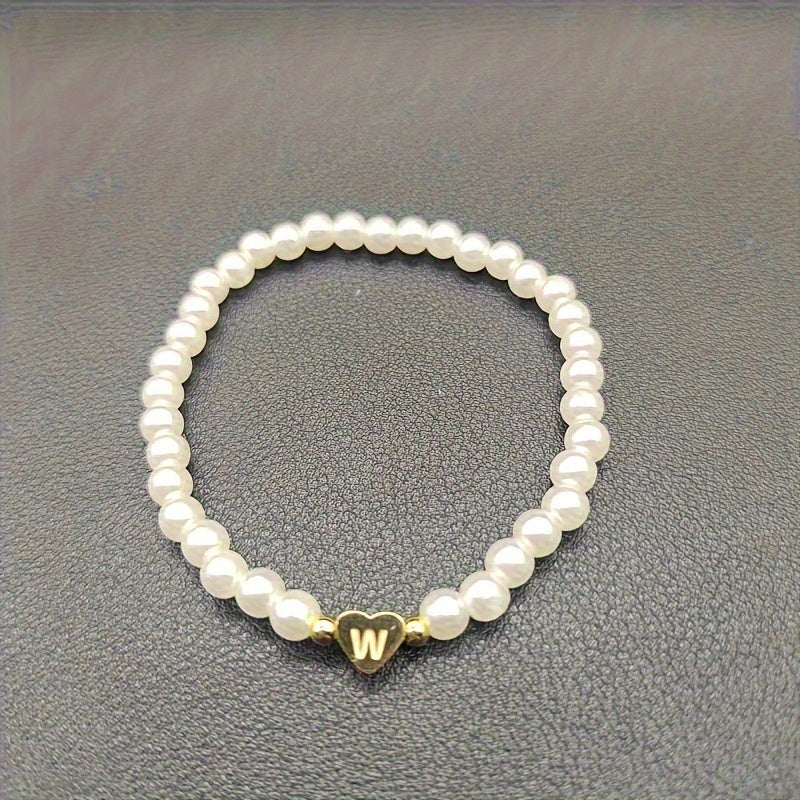 Elegant Heart Initial Bracelet