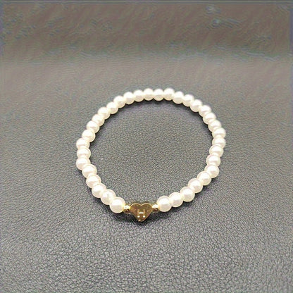 Elegant Heart Initial Bracelet