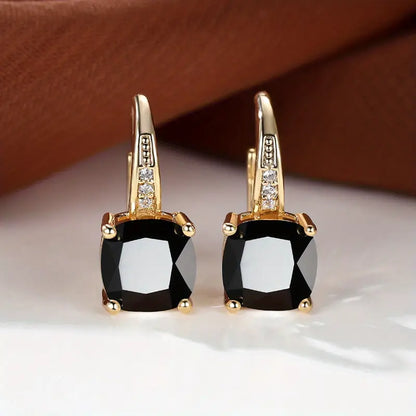 Mystic Stone Golden Hoop Earrings