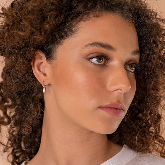 Rectangular Crystal Earrings | Gold