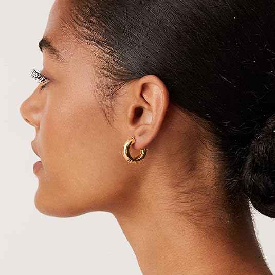 Chunky Hoop Earrings | Gold