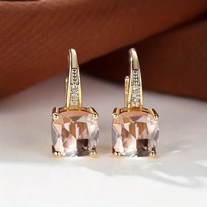 Mystic Stone Golden Hoop Earrings
