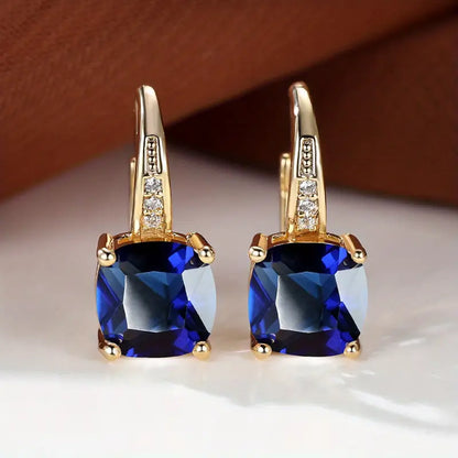 Mystic Stone Golden Hoop Earrings