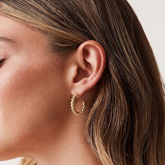 Braided Hoop Earrings | Gold