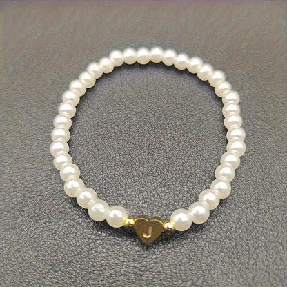 Elegant Heart Initial Bracelet