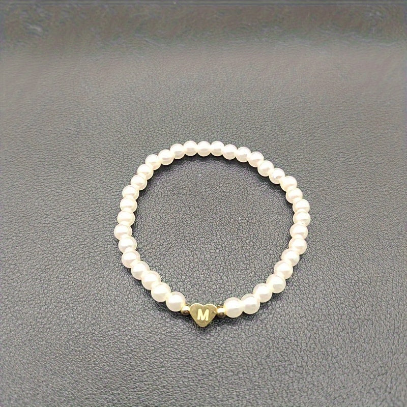 Elegant Heart Initial Bracelet