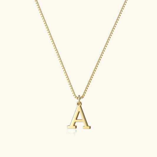 Gold Initial Letter Necklace