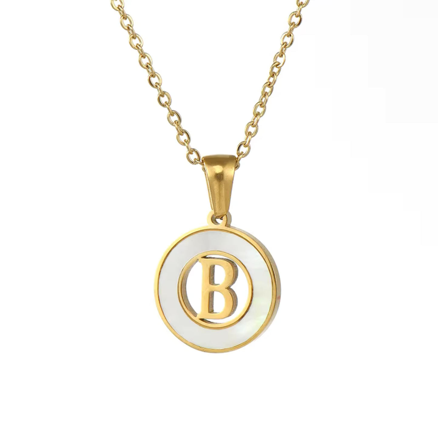 Shell Initial Letter Necklace