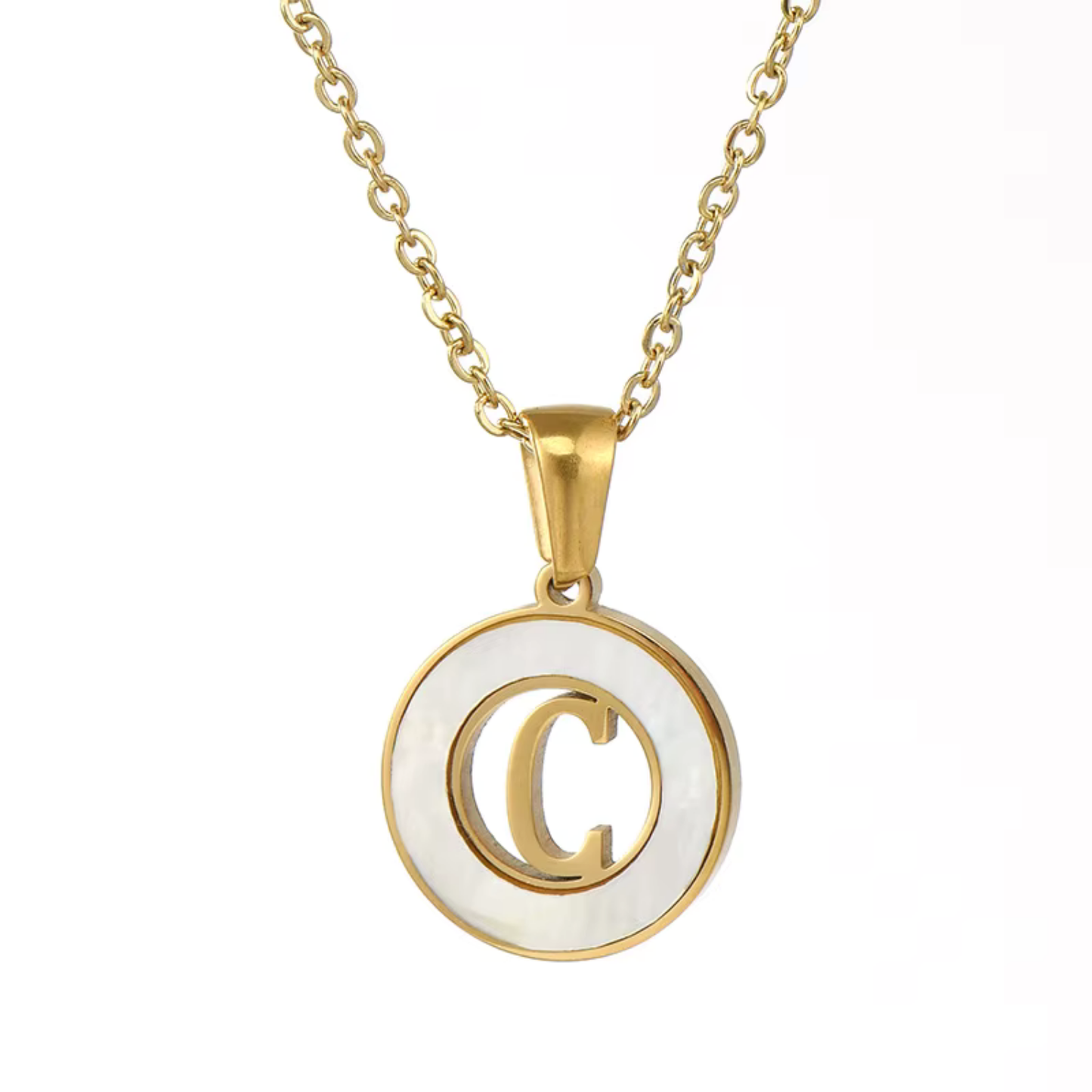 Shell Initial Letter Necklace