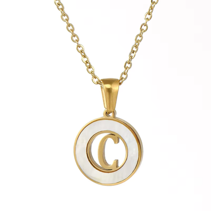 Shell Initial Letter Necklace