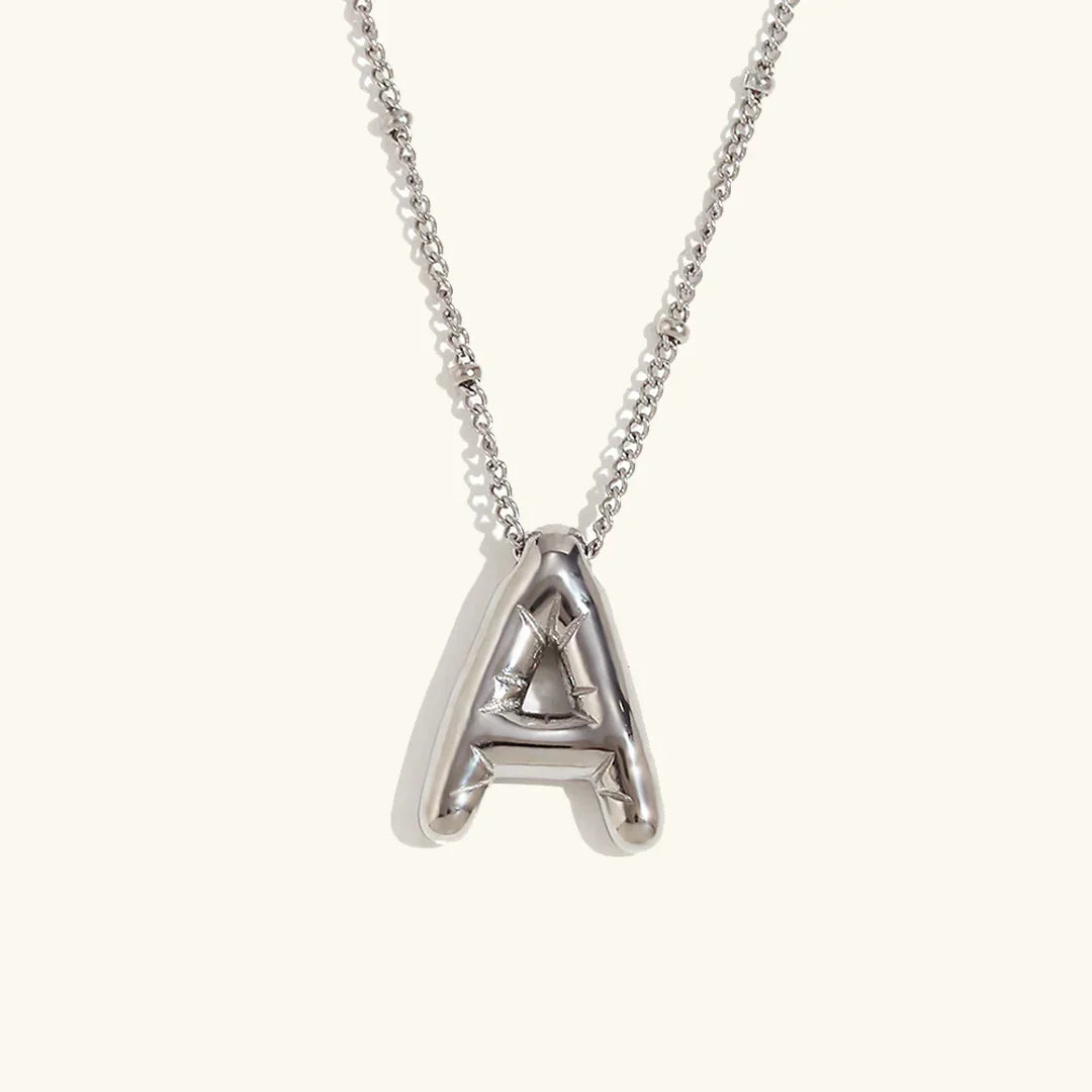 Gold Balloon Initial Necklace